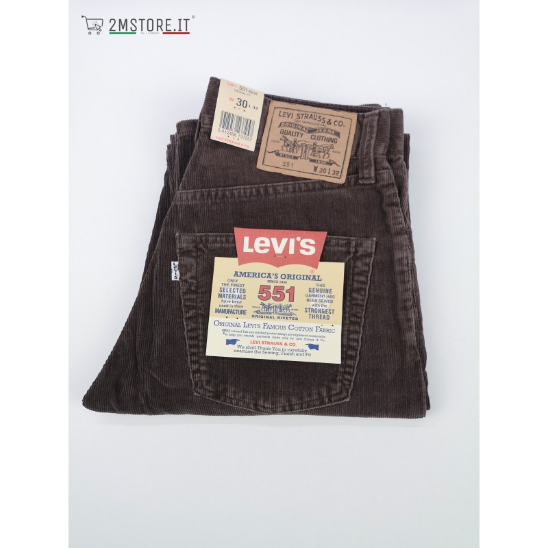LEVI'S Velvet Cord jeans LEVIS 551 Chestnut Brown Regular Fit Straight  VINTAGE