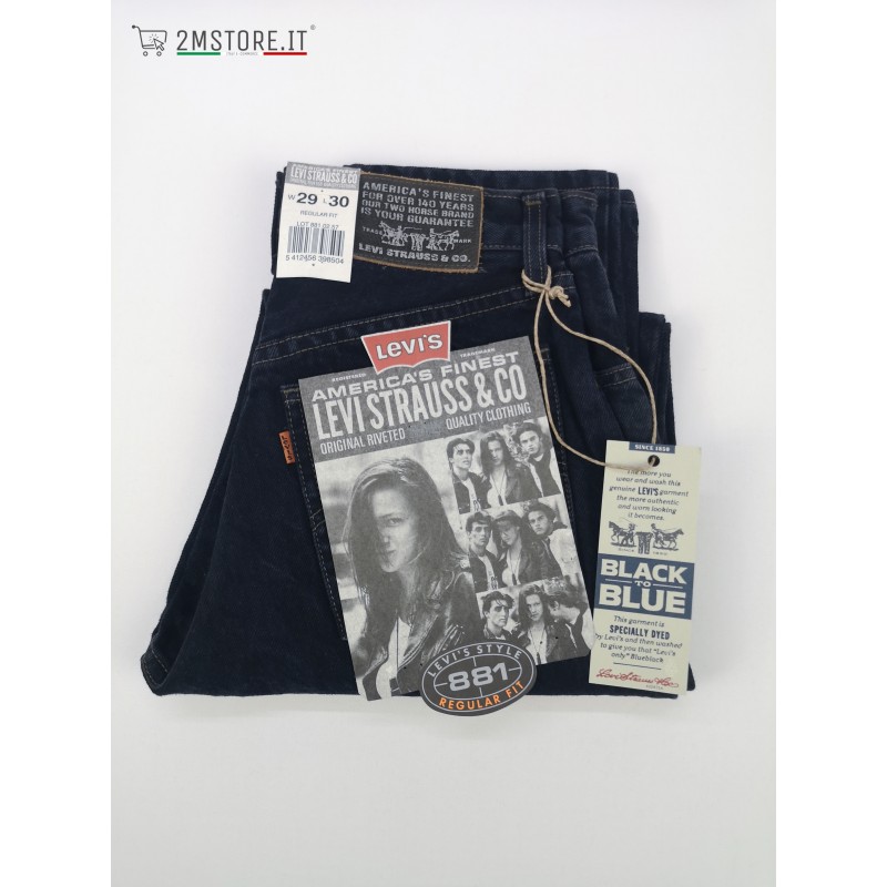 LEVIS Jeans LEVI'S 881 ORANGE TAB Black to Blue Regular Tapered Leg VINTAGE  90's