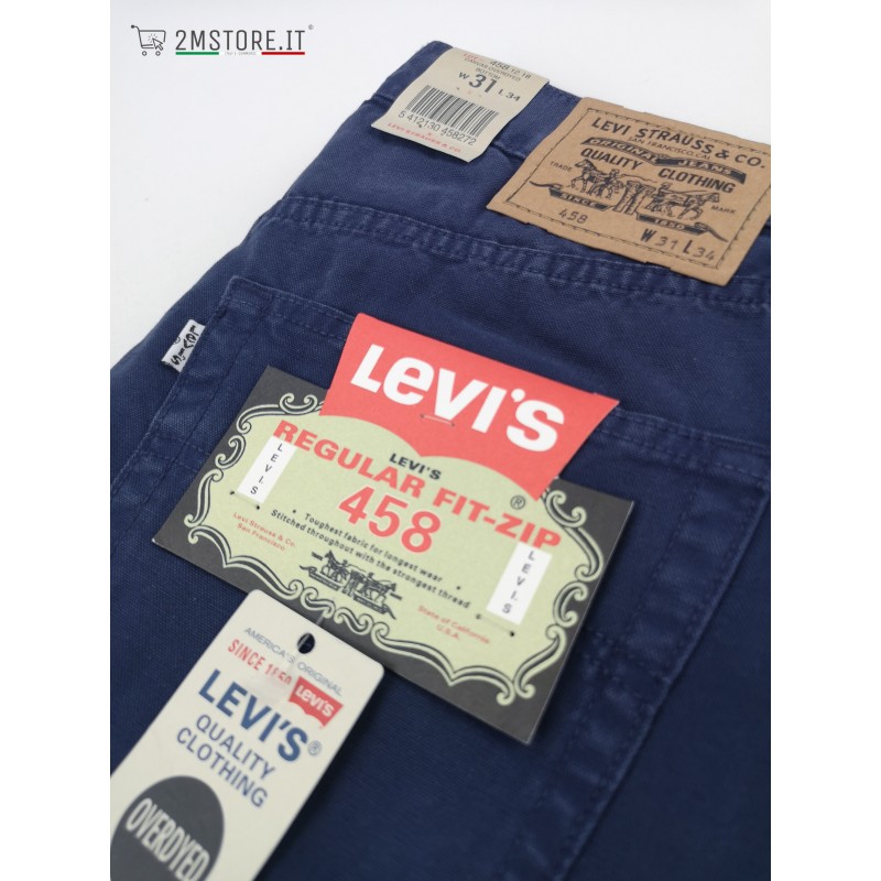 LEVI'S Jeans LEVIS 458 CANAVAS Blue Regular Fit Straight Leg VINTAGE 90  UNISEX