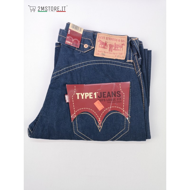 Levis Jeans Levi's 1902 TYPE 1 RED TAB Dark Blue LOOSE Fit Original Vintage