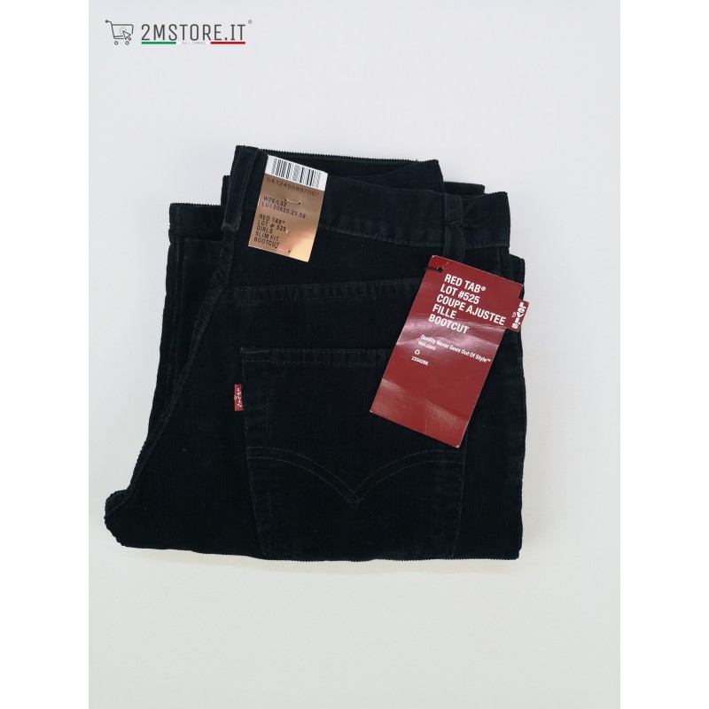 LEVI'S Velvet jeans LEVIS 525 RED TAB Washed Black Slim Fit Bootcut Leg  VINTAGE