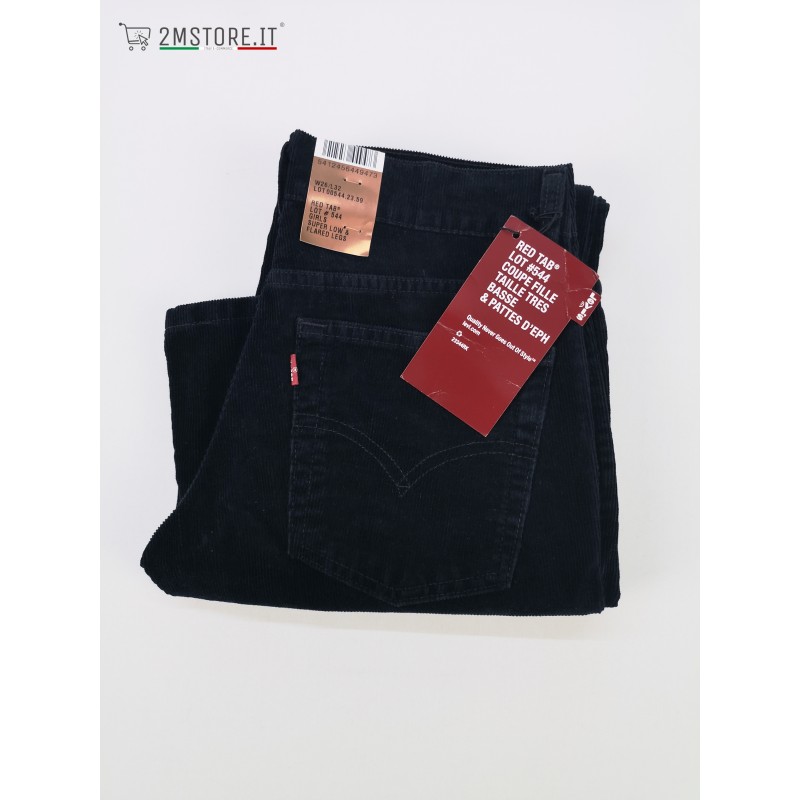 LEVI'S Velvet jeans LEVIS RED TAB 544 Black SUPER LOW FLARE LEG VINTAGE