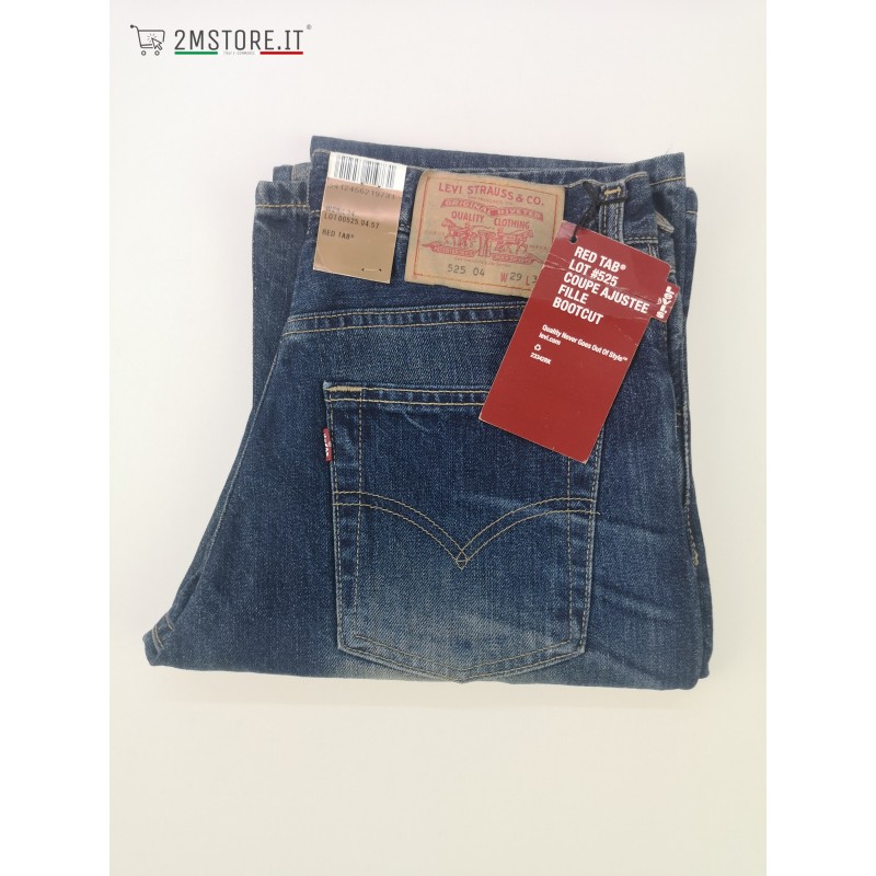 LEVI'S jeans LEVIS 525 RED TAB Sandblasted Blue Slim Fit Bootcut Leg VINTAGE