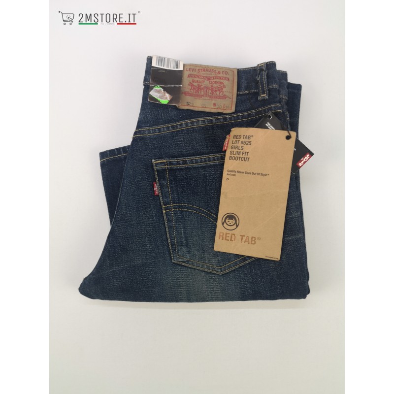 LEVI'S jeans LEVIS 525 RED TAB Streaked Dark Blue Slim Fit Bootcut Leg  VINTAGE