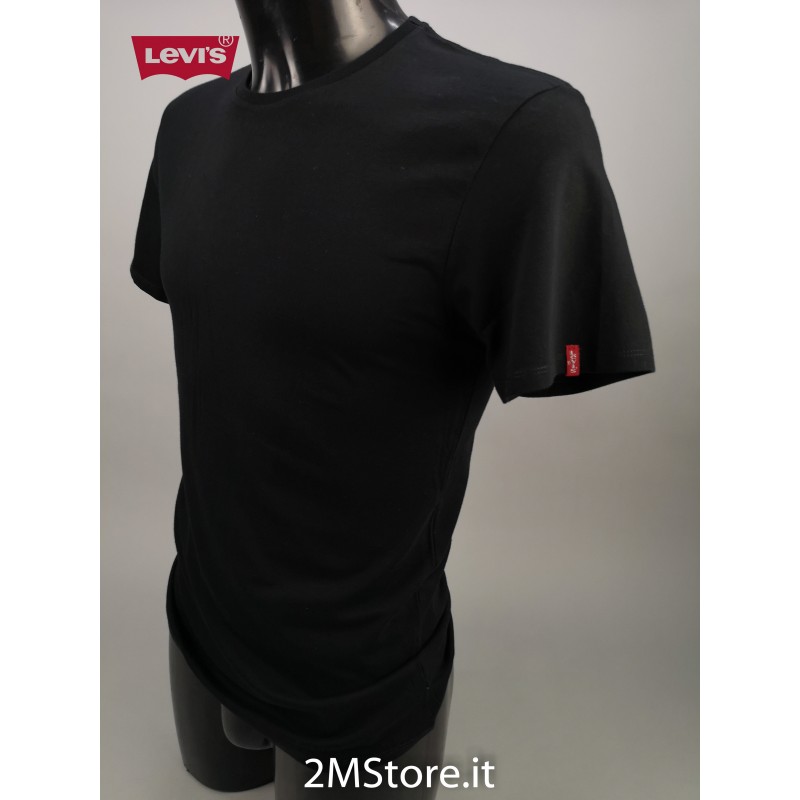 2 LEVI'S CALIFORNIA T-SHIRT COLOR BLACK AND WHITE SLIM FIT DOUBLE PACK LEVIS