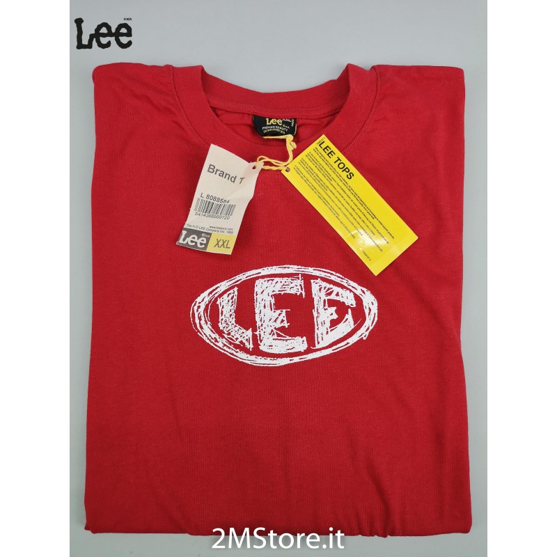 LEE T-SHIRT Regular fit man red color 100% new cotton with tag