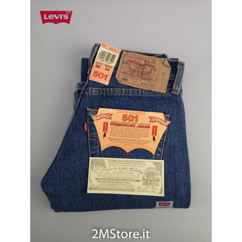 LEVI'S 501 LEVIS Original Fit  blue Regular Straight Leg Vintage  Label