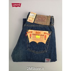LEVI'S jeans LEVIS 501 Original Fit uomo BLU SCURO denim stone wash Vintage