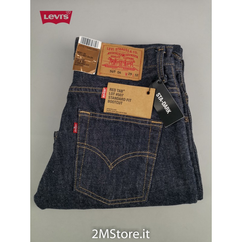 Levis Jeans Levi's 507 RED TAB man Bootcut regular fit dark blue denim  indigo