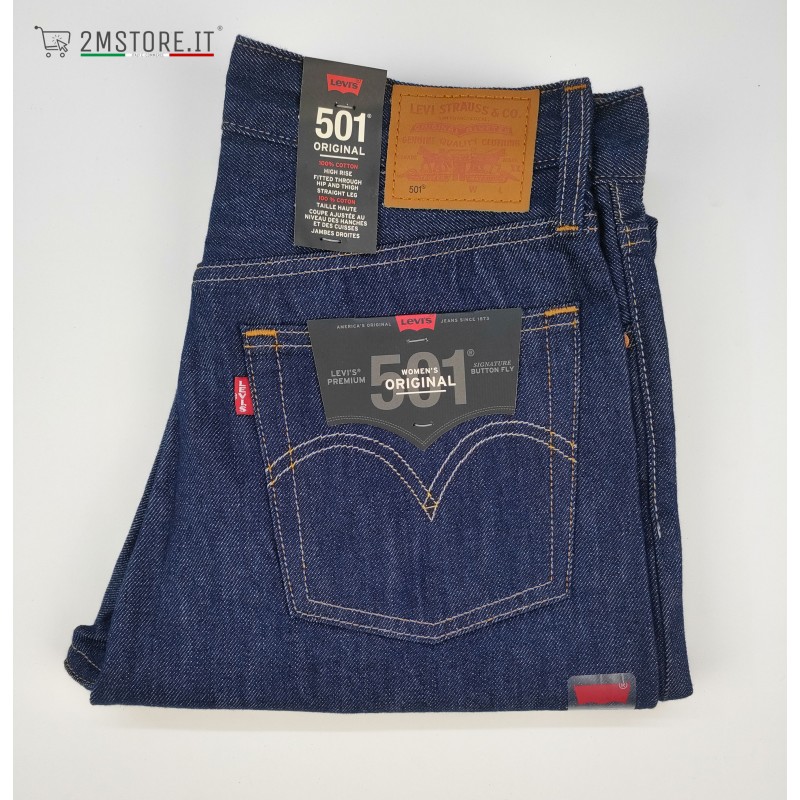 LEVI'S jeans WOMAN 501 LEVIS Dark Blue Original Regular Fit LIMITED EDITION