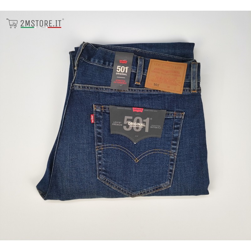 LEVI'S jeans 501 ORIGINAL LEVIS Indigo Blu B&T Fit LIMITED EDITION Taglie  Forti