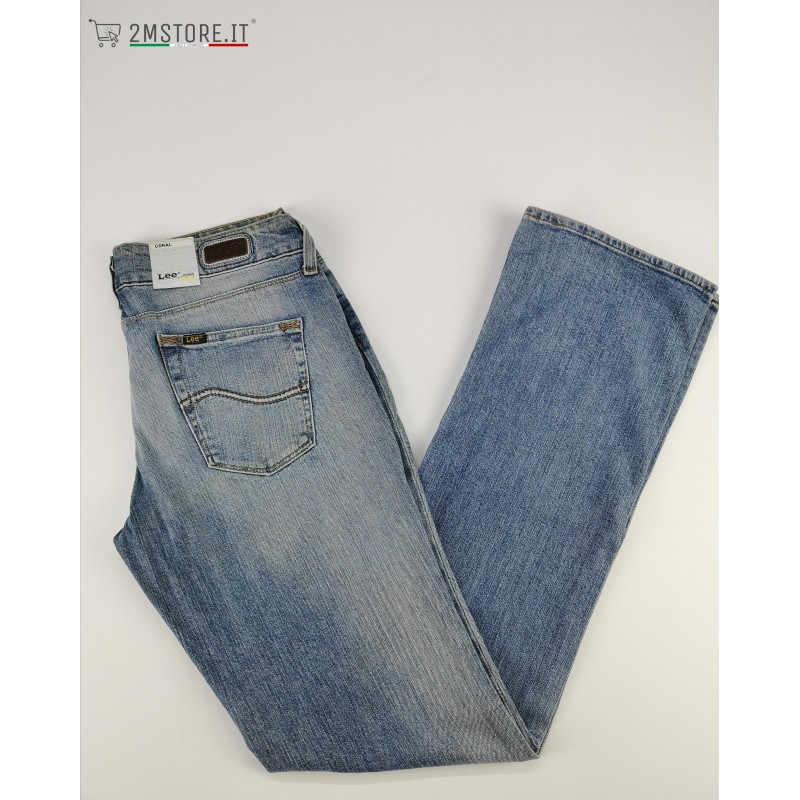Jeans Donna LEE Coral blu chiaro slavato slim fit bootcut leg stretch  Vintage