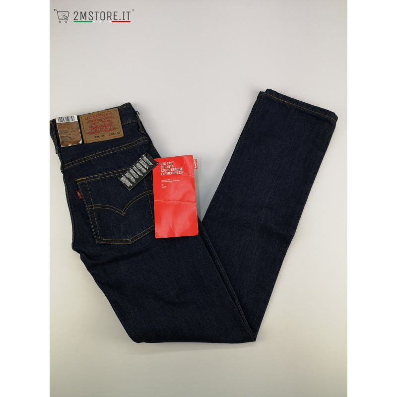 LEVI'S JEANS man RED TAB LEVIS 514 Indigo blue Skinny fit Original Casual  Style