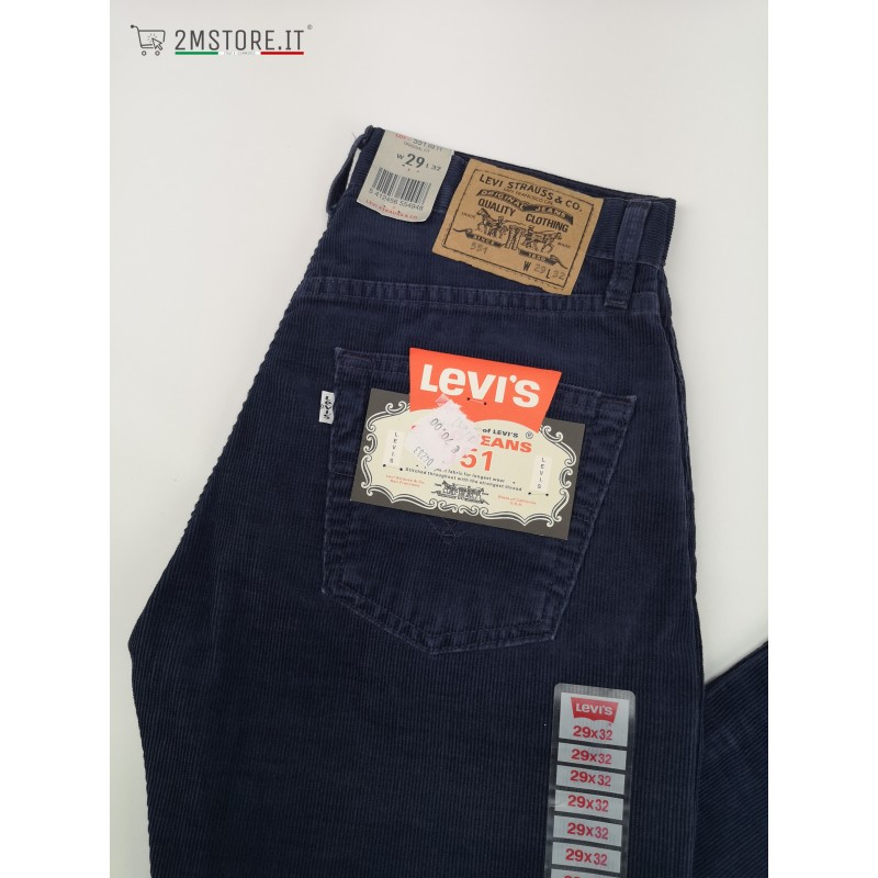 LEVI'S Velvet jeans LEVIS 551 Electric Blue Original Regular Fit VINTAGE  Stock