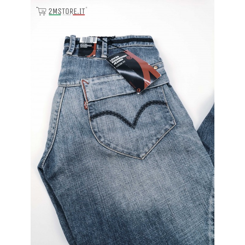 LEVI'S jeans LEVIS ENGINEERED 00182 Sandblasted BLUE LOOSE FIT LARGE Vintage